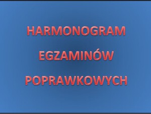 Harmonogram egzaminów poprawkowych